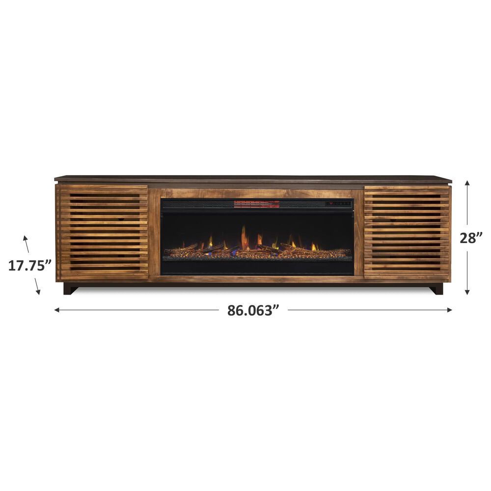 Endress International Graceland 86&quot; Fireplace in Black and Bourbon, , large