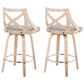 LumiSource Charlotte Swivel Counter Stool with Light Grey Fabric Upholstery in Whitewashed and Chrome (Set of 2), , large