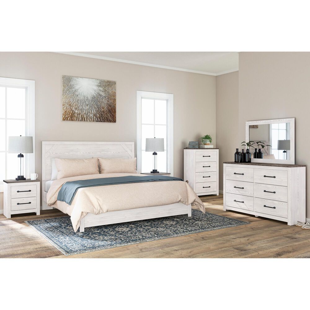 Ashley Gerridan 3 Piece King Bedroom Set in White and Gray, , large