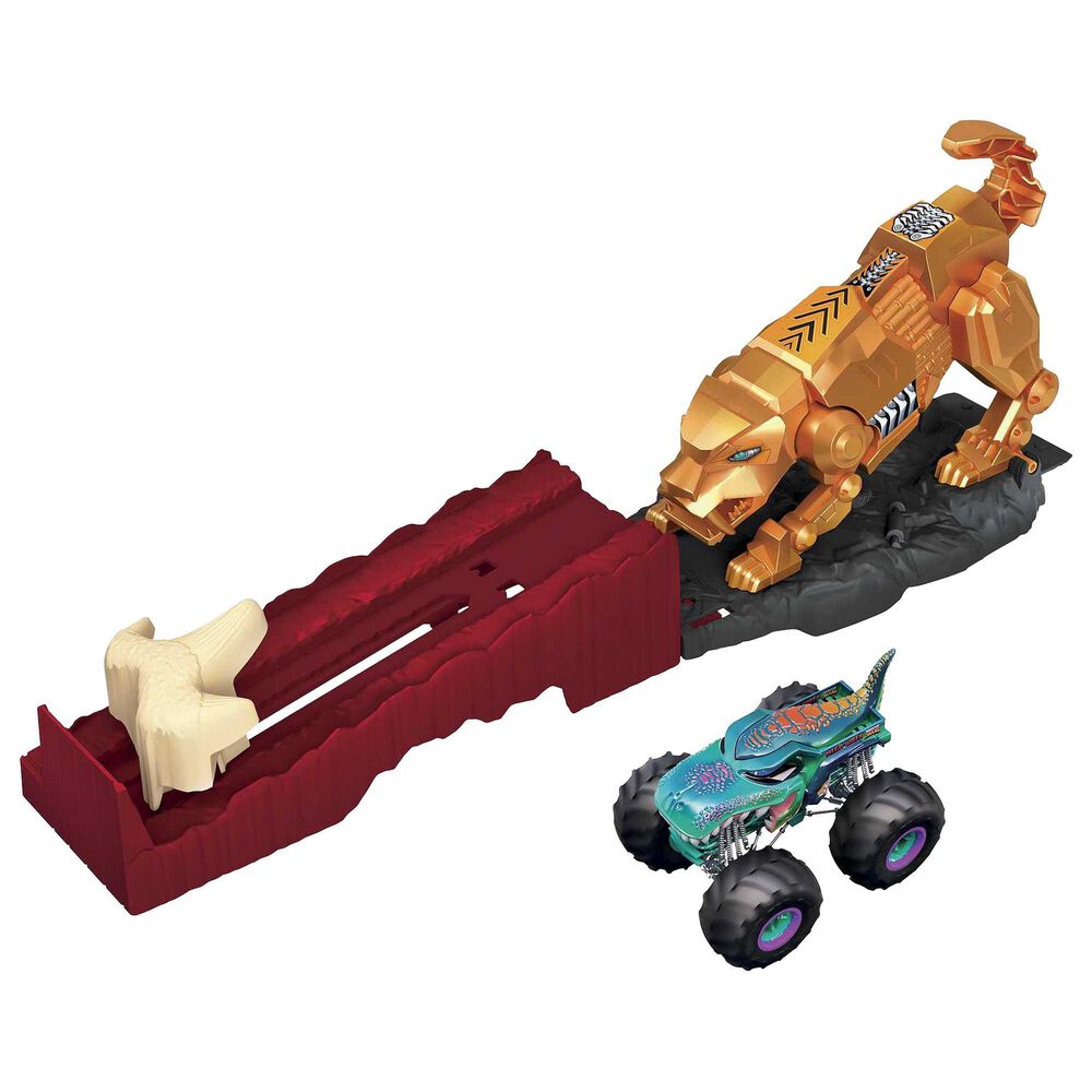 Hot Wheels Monster Trucks Sabertooth Playset, , large