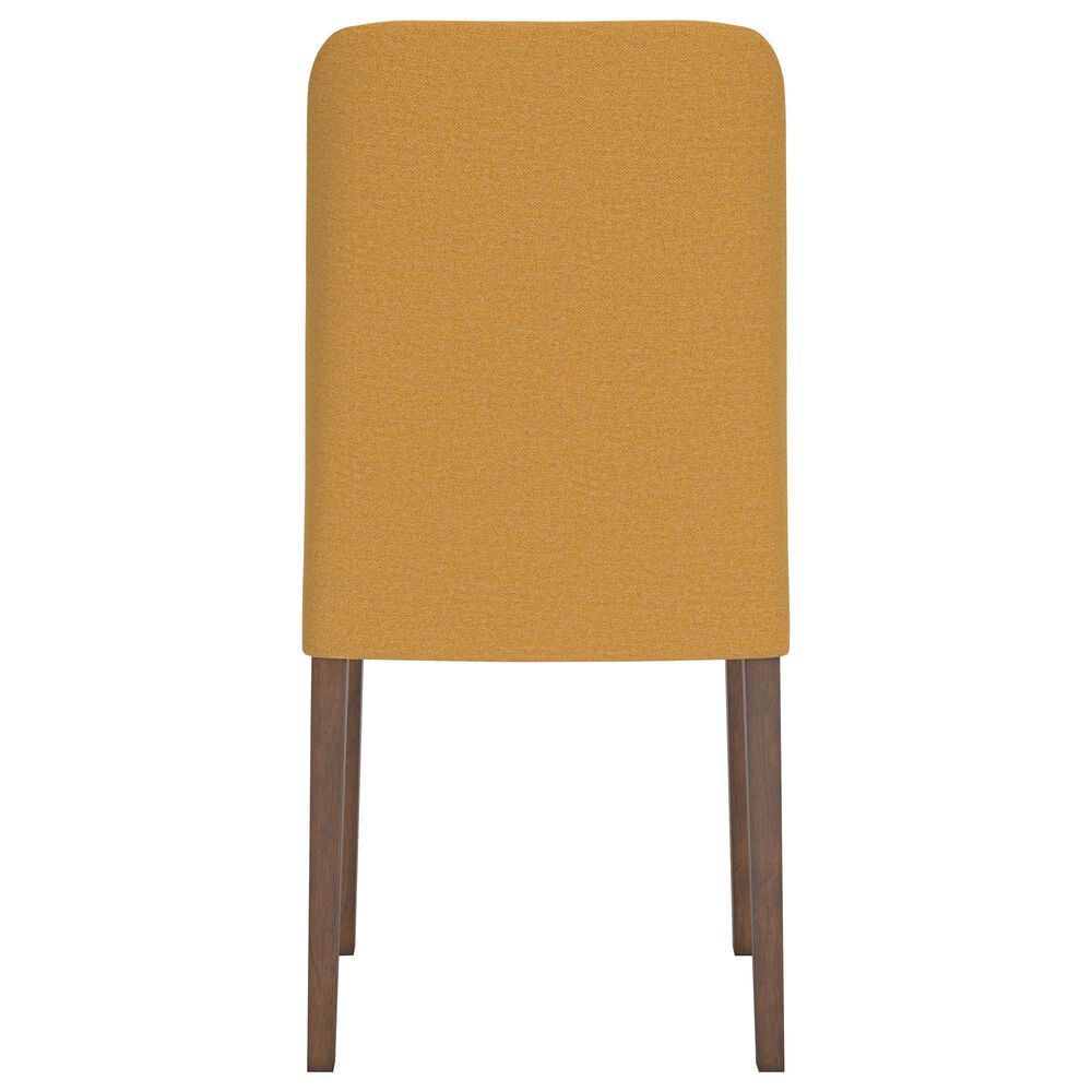 Ashley Lyncott Side Chair with Mustard Yellow Cushion in Brown, , large