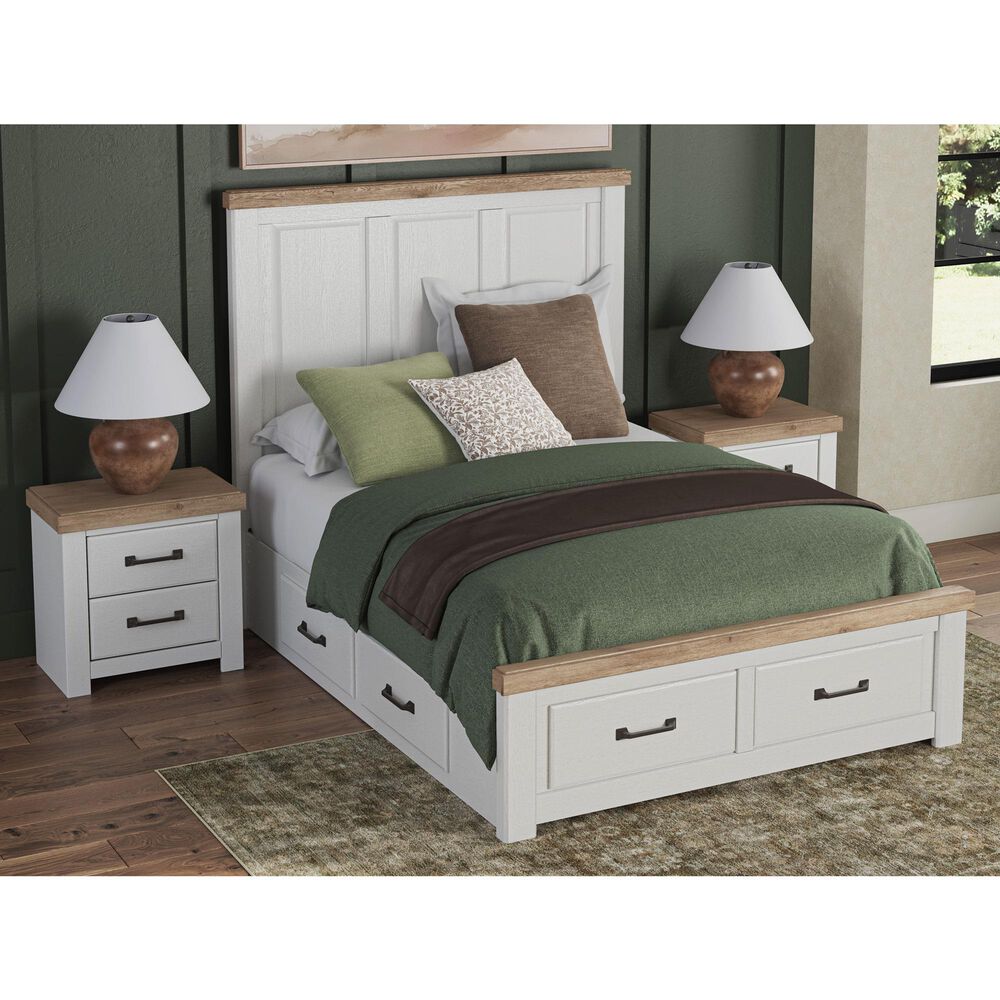 Ashley Savonport Queen Storage Panel Bed in White and Brown, , large