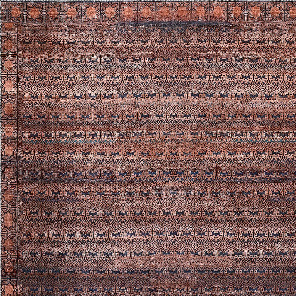 Feizy Voss 2&#39;7&quot; x 8&#39; Tan and Blue Runner, , large