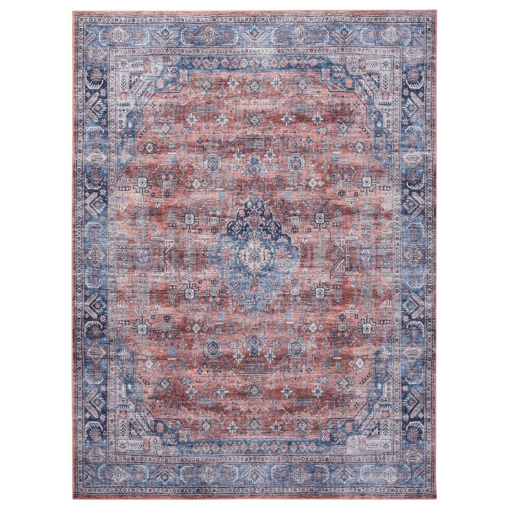Nourison Grand Washables 7"10" x 9"10" Blue and Multicolor Area Rug, , large