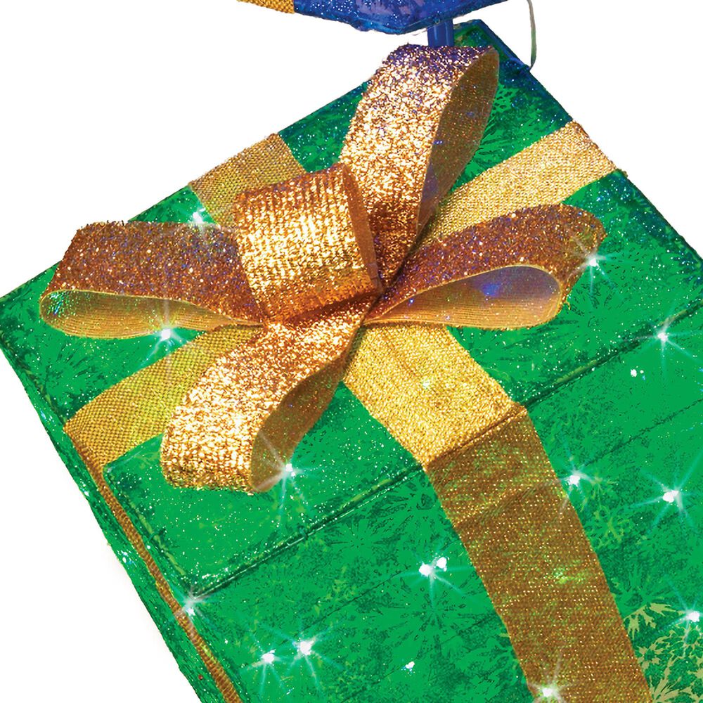 The Gerson Company 72&quot; Tall Electric 3-Stacked Lighted Christmas Presents in Multicolor, , large
