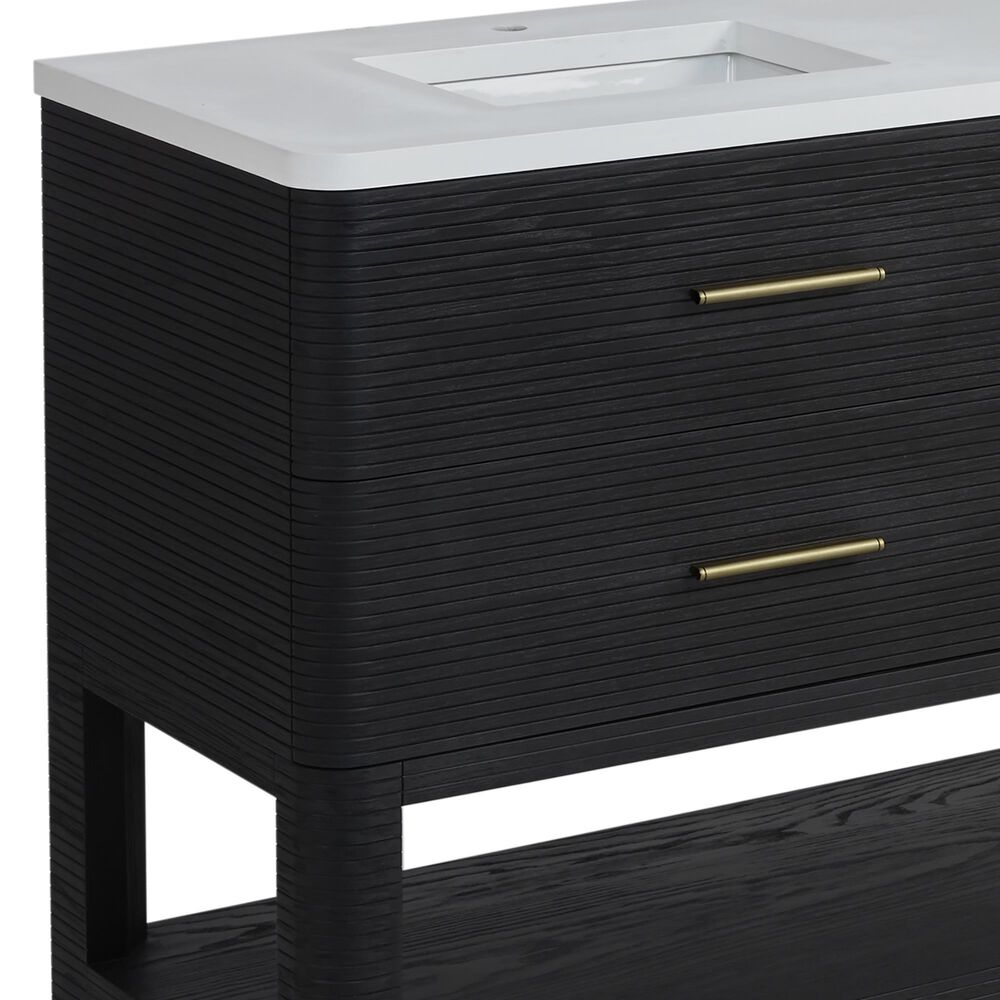 James Martin Vanities Lucian 72&quot; Double Vanity in Carbon Oak with 3 cm White Zeus Quartz Top, , large
