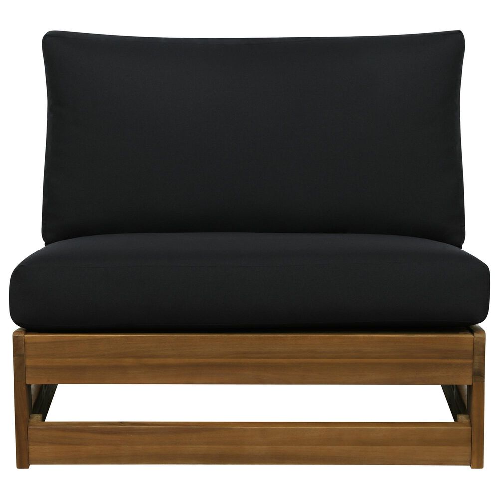 Linon Home Decor Silbury Patio Armless Chair in Jet Black, , large