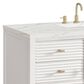 James Martin Vanities Myrrin 48" Vanity in Bright White with 3 cm Ethereal Noctis Quartz Top, , large