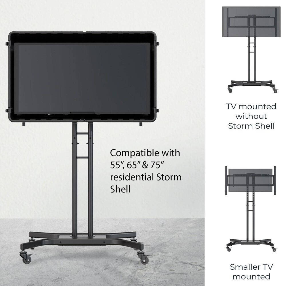 Storm Shell Indoor/Outdoor Rolling Cart with Shelf in Black, , large