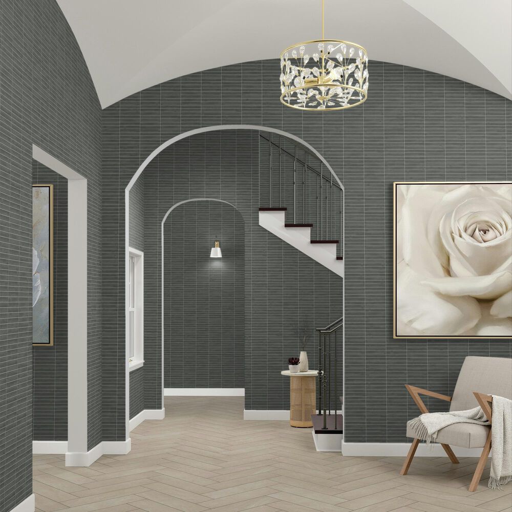 Dal-Tile Artcrafted Drift 1&quot; x 6&quot; Straight Joint on 11.5&quot; x 9.75&quot; Glazed Ceramic Mosaic Sheet, , large