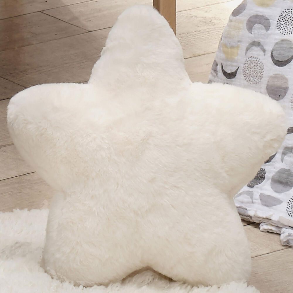 Lambs and Ivy Star Ultra Soft Pillow Plush in Creamy White | NFM