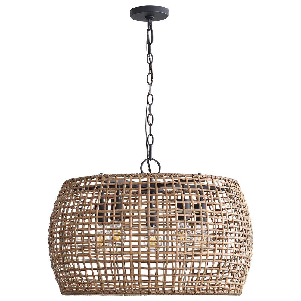 Golden Lighting Weavelight 5-Light Pendant in Natural Black, , large