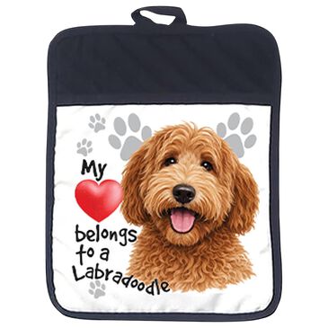 1 Brilliant Gift Heart Paws Labrodoodle Pot Holder in White, , large