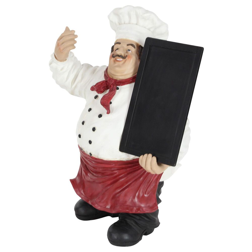 Maple and Jade Polystone Chef Decorative Sign in Black, Red and White, , large