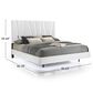 New Heritage Europa 4 Piece Wood King Panel Bedroom Set with Nightstand in White, , large