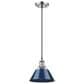 Golden Lighting Orwell 1-Light Small Pendant with Matte Navy Shade in Pewter, , large