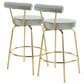 Lumisource Rhonda Swivel Counter Stool with Sage Green Velvet Cushion in Gold (Set of 2), , large