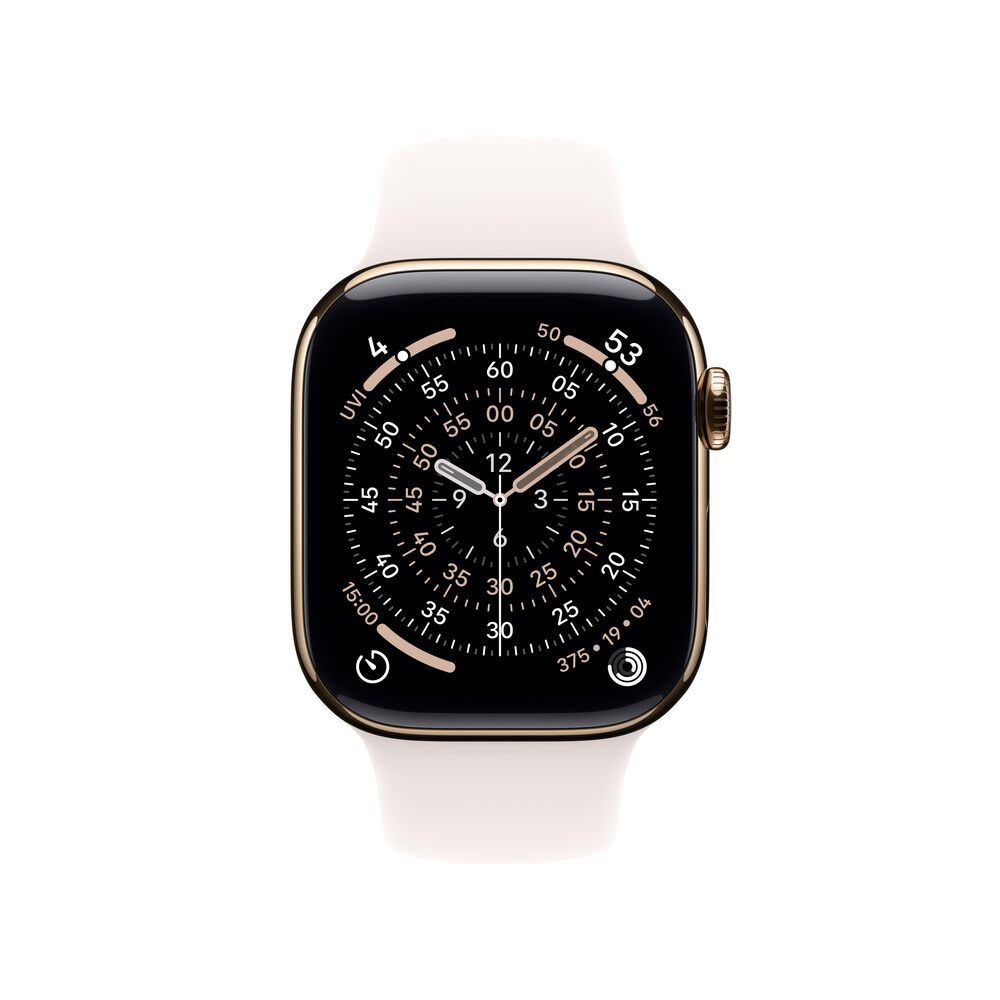 Apple Watch Series 11 &#40;GPS+Cellular&#41; 42mm Titanium Case with Light Blush Sport Band - M/L - Gold - &#40;2025&#41;, , large