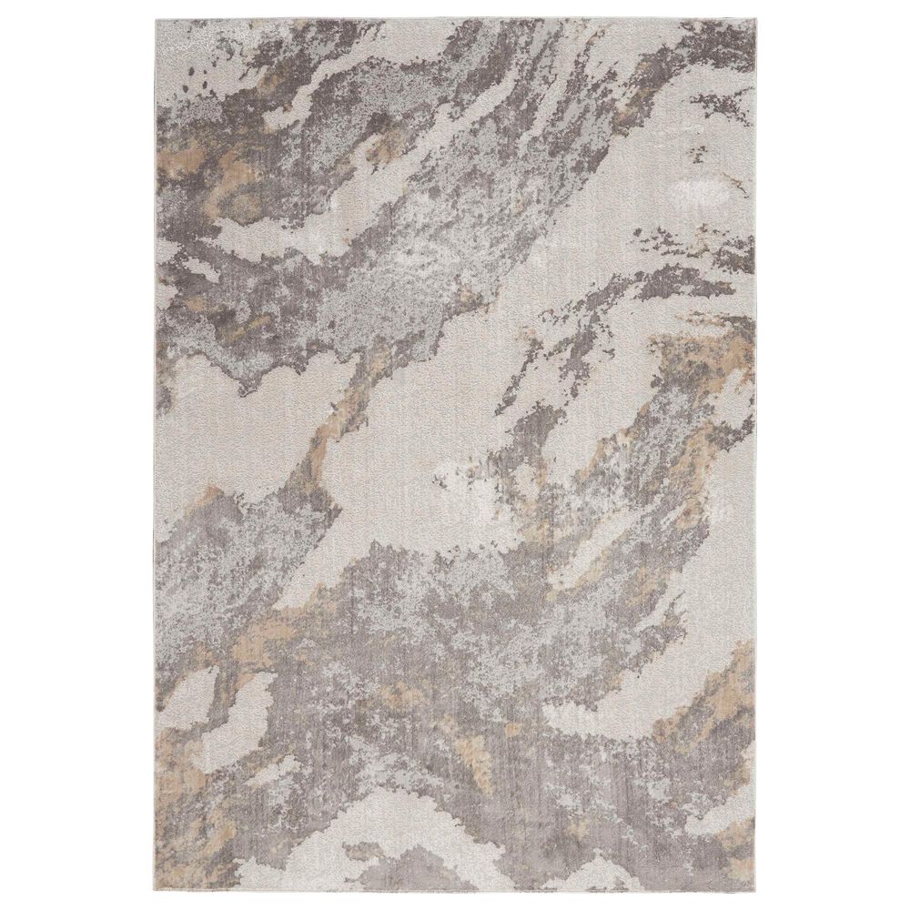 Nourison Silky Textures SLY03 3"11" x 5"11" Brown and Ivory Area Rug, , large