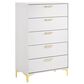 Pacific Landing Kendall 5-Drawer Chest in Gold and White, , large