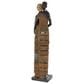 Maple and Jade Family Tall African Decorative Sculpture with Jewels in Matte Black, Gold, Copper, Bronze and White, , large