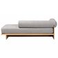 Baxton Studio Bertille Left-Arm Chaise Lounge with Oak Base in Grey, , large
