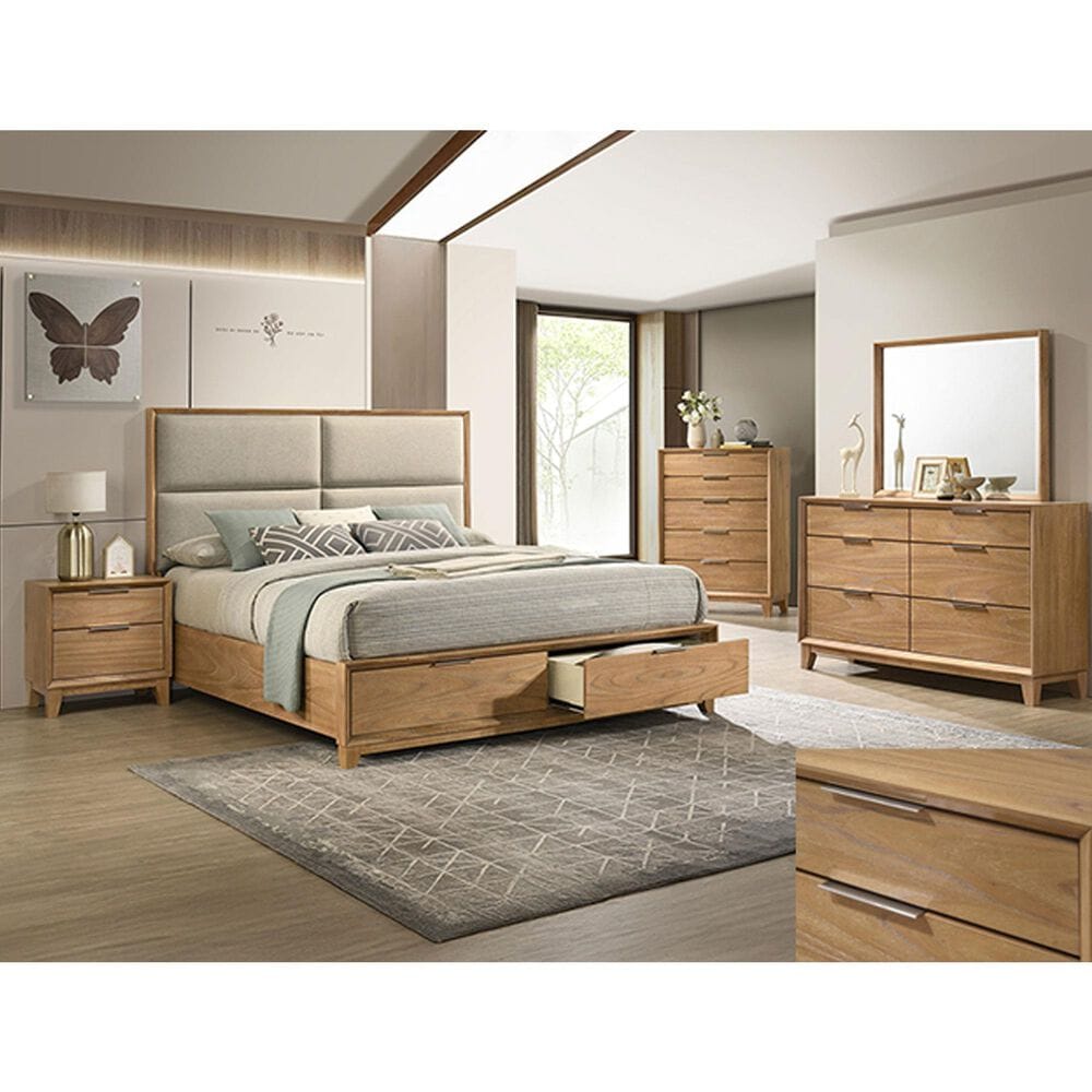 Crown Mark Florian Dresser Mirror in Light Brown, , large