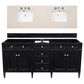 James Martin Vanities Brittany 72" Double Bathroom Vanity in Black Onyx with 3 cm Eternal Marfil Quartz Top and Rectangle Sinks, , large