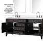 Lexora Home Laurel 72" Double Bathroom Vanity in Black Oak with White Cultured Marble Top and Rectangular Sinks, , large