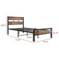 Hearth and Haven Twin Platform Bed with Metal Slats Support in Black and Brown, , large