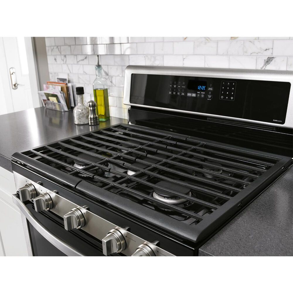 Whirlpool 6.0 Cu. Ft. Gas Double Oven Range with Center Oval Burner in Stainless Steel, , large