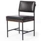 Four Hands Benton Dining Side Chair in Black Top Grain Leather and Burnt Oak, , large