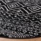 Safavieh Tulum Traditional 6"7" Round Black and Ivory Area Rug, , large