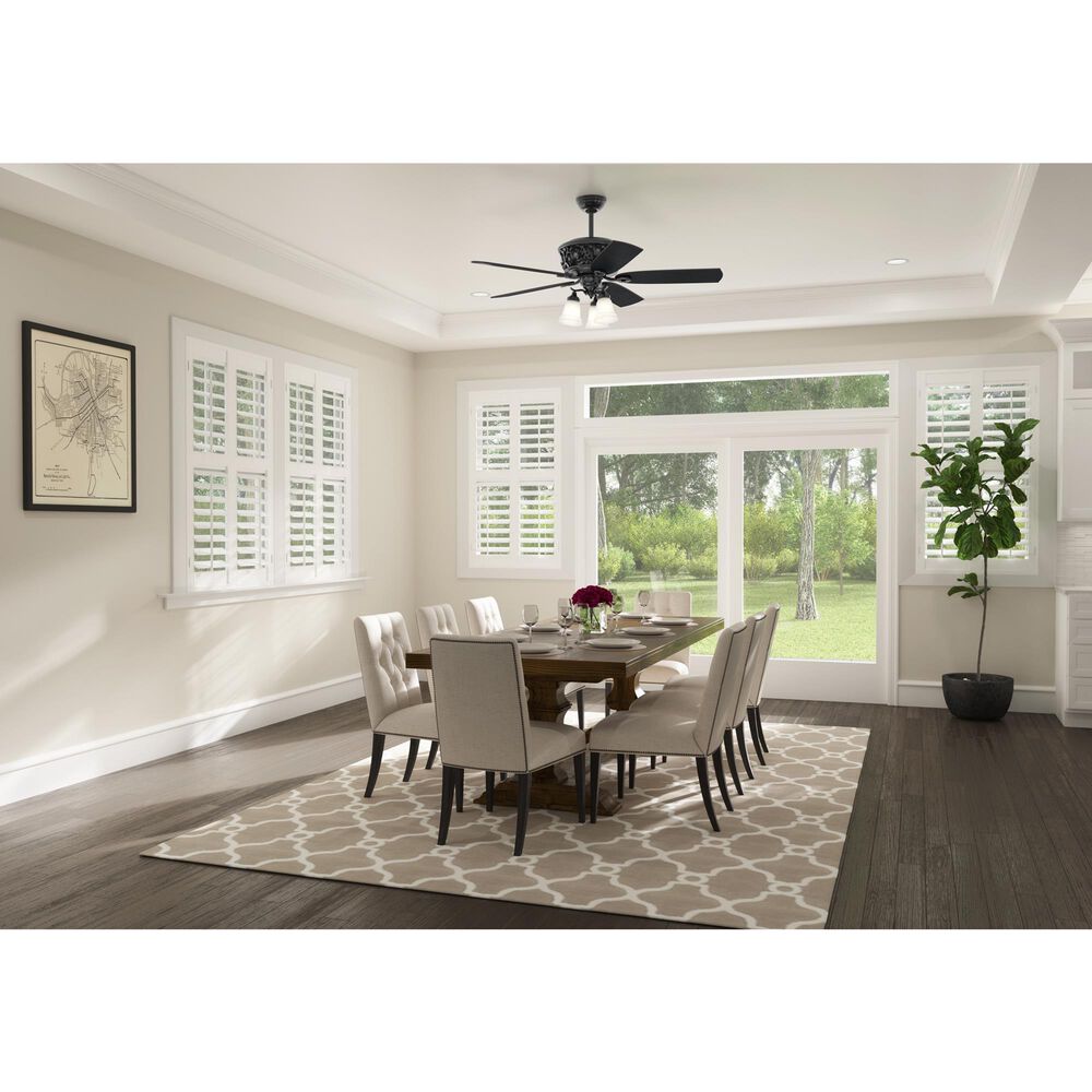 Hunter Promenade 54&quot; Ceiling Fan with Lights in Gloss Black, , large