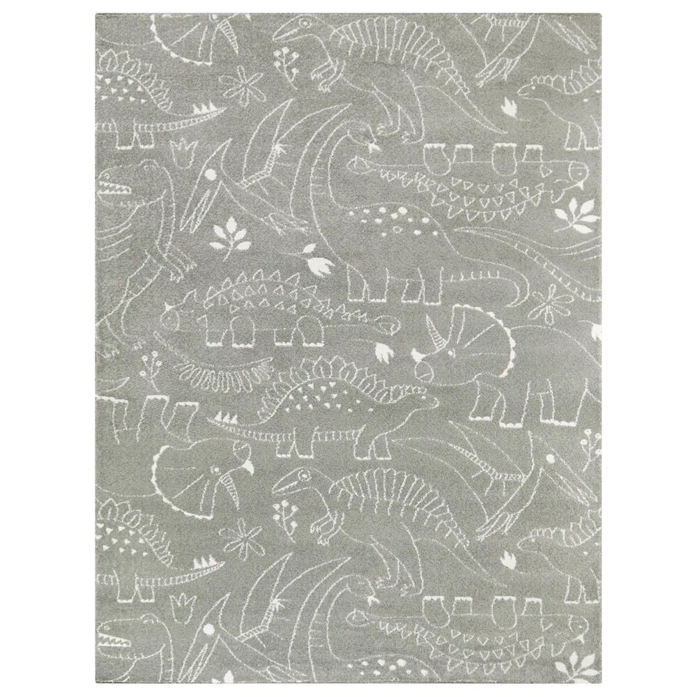 Balta Rugs Parker Dinosaur 3"11" x 5"7" Grey Kids Area Rug, , large
