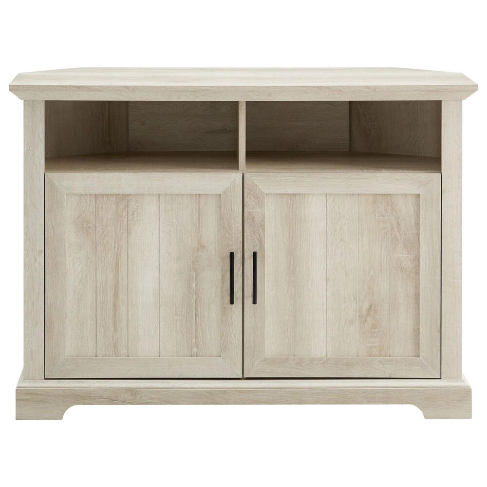 Walker Edison Columbus 44&quot; Corner TV Stand in White Oak, , large
