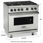Viking Range 36" Natural Gas Range with 4 Burners in Stainless Steel, , large