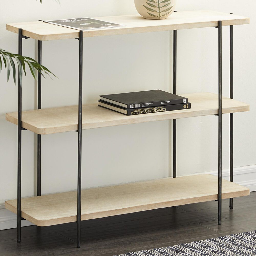 Uma Enterprises Console Table in Beige and Black, , large