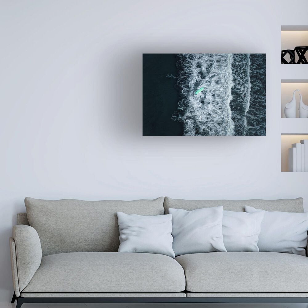 Timberlake Takane Sakai &#39;Wipeout&#39; 22&quot; x 32&quot; Canvas Art in Black/Blue/White, , large
