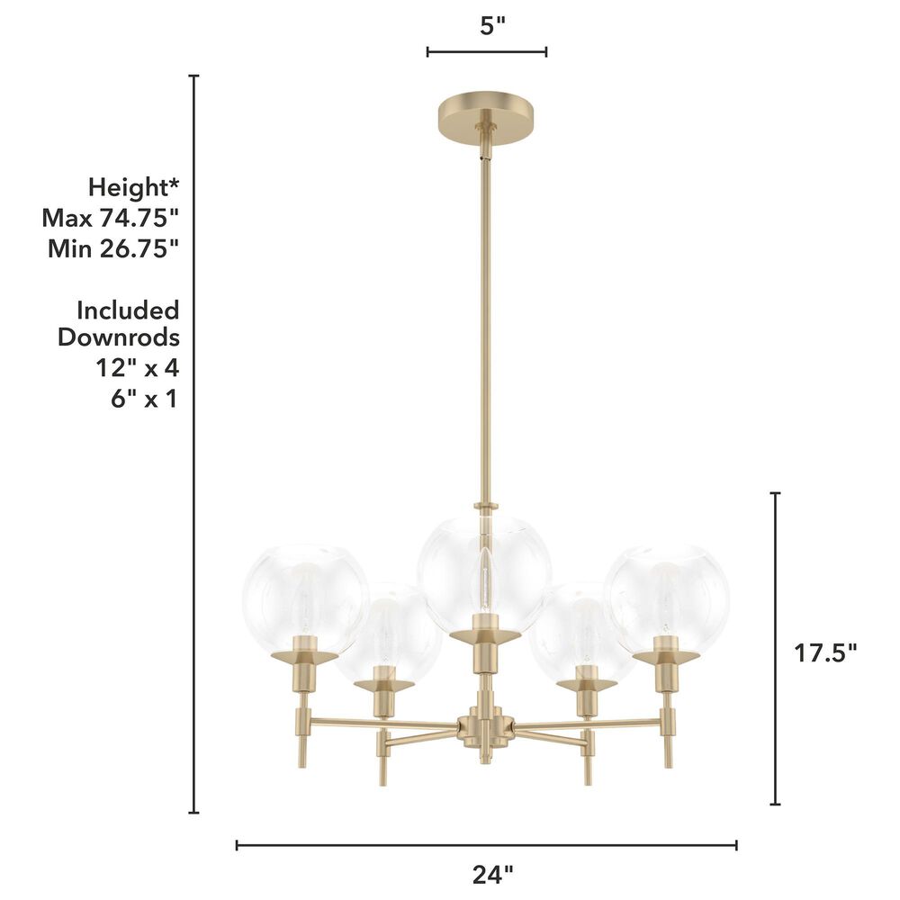 Hunter Xidane 5-Light Chandelier in Alturas Gold, , large