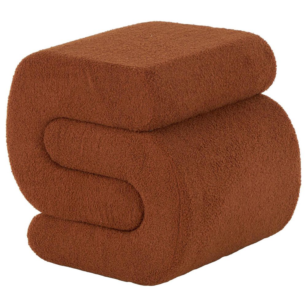 Maple and Jade 20" Boucle Accent Ottoman in Copper, , large