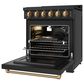 Thor Kitchen Gordon Ramsay 4.6 Cu. Ft. Professional Liquid Propane Range with Bronze Handle Kit in Black, , large