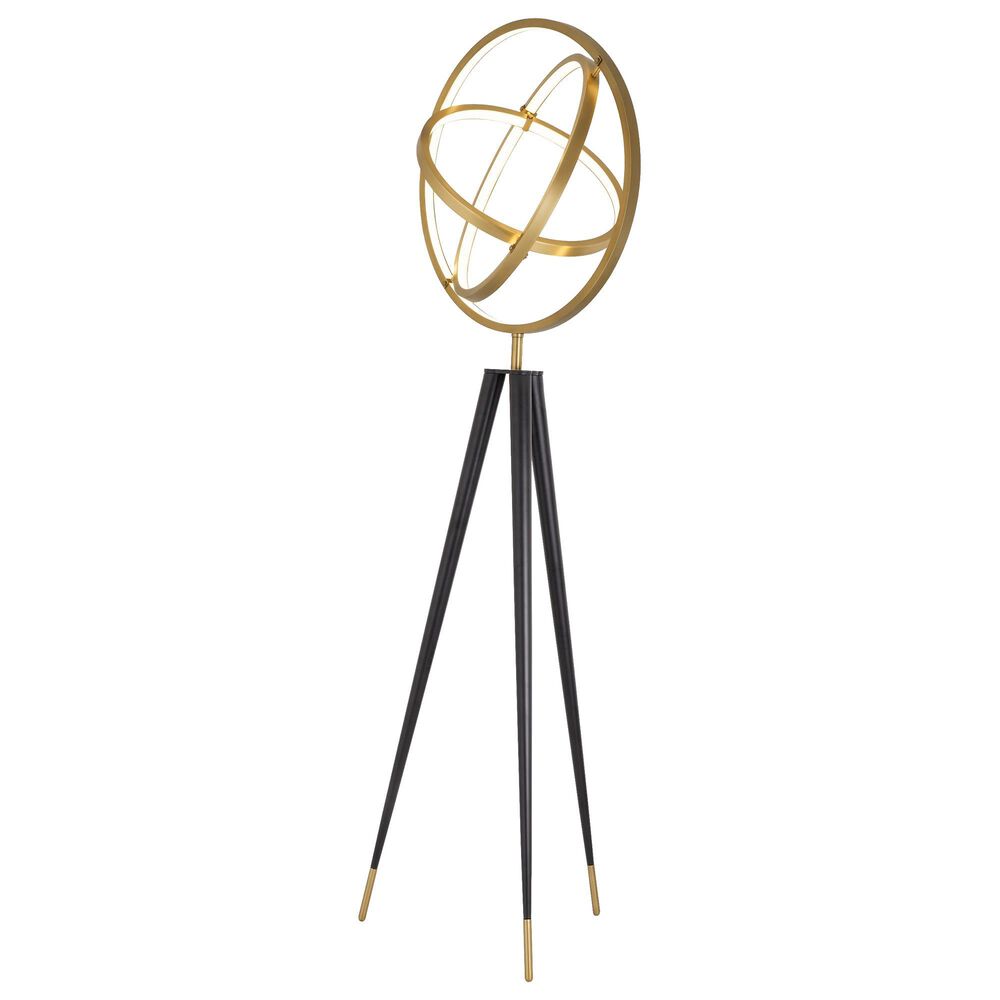 Eichholtz Cassini Floor Lamp in Antique Brass and Black, , large