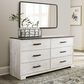 Ashley Shawburn 6-Drawer Dresser in Whitewash and Charcoal Gray, , large