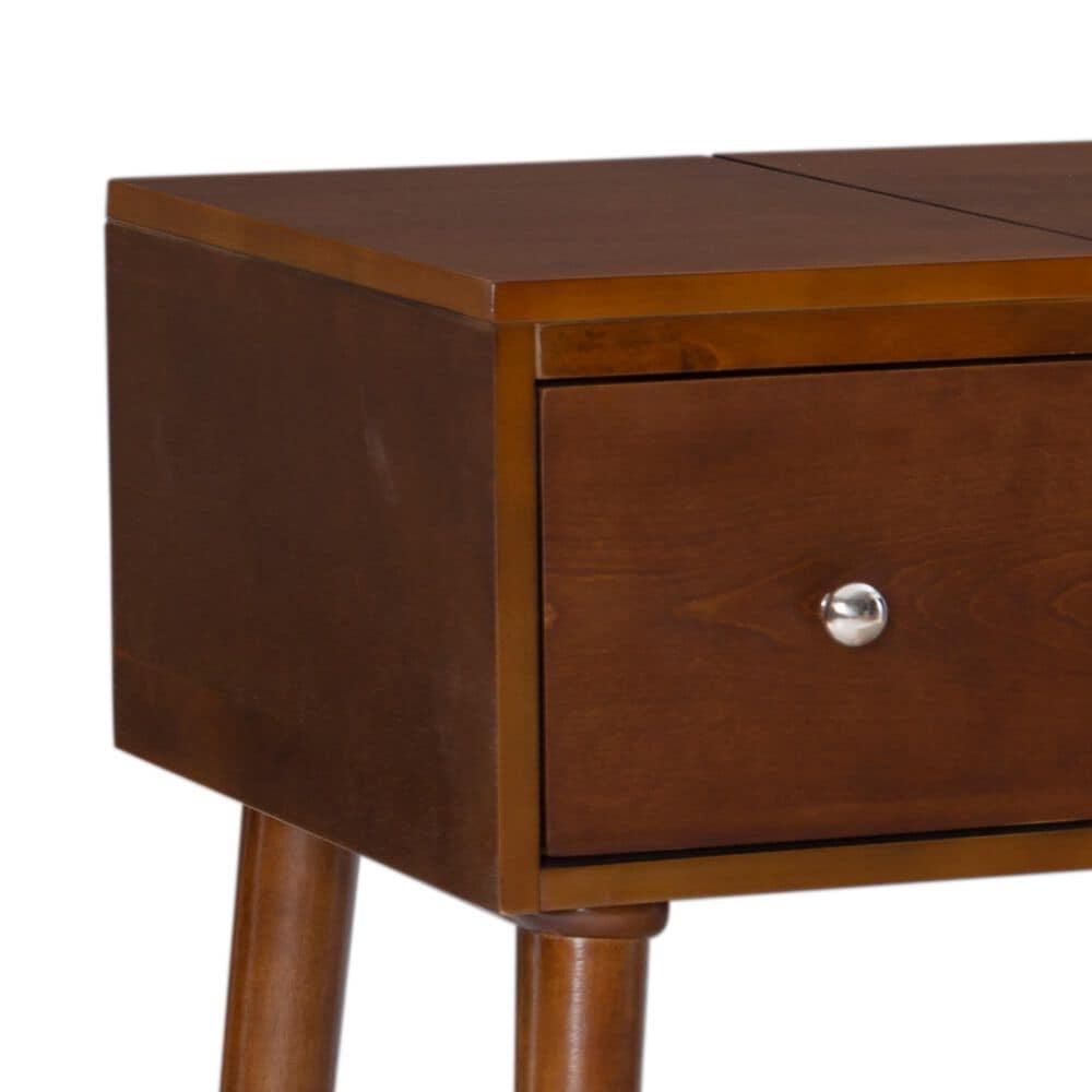 Linon Home Decor Viola Vanity with Stool in Walnut, , large