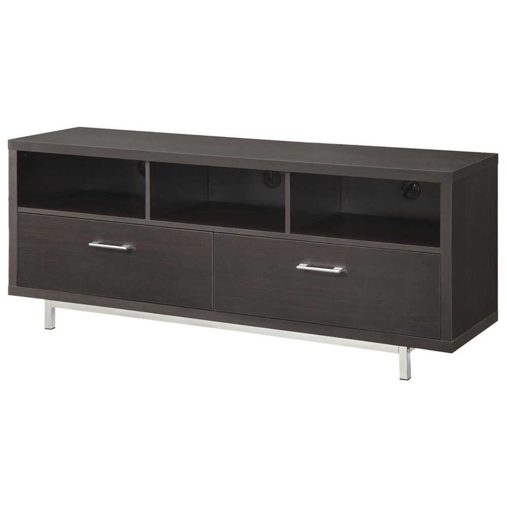Pacific Landing 60" TV Console with Metal Base in Cappuccino, , large