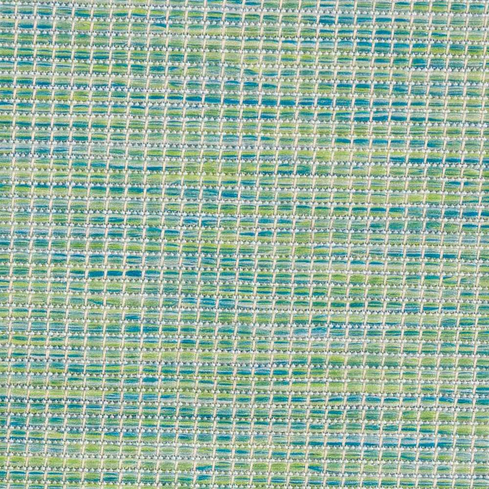 Nourison Positano 8&#39; Round Blue and Green Indoor/Outdoor Area Rug, , large