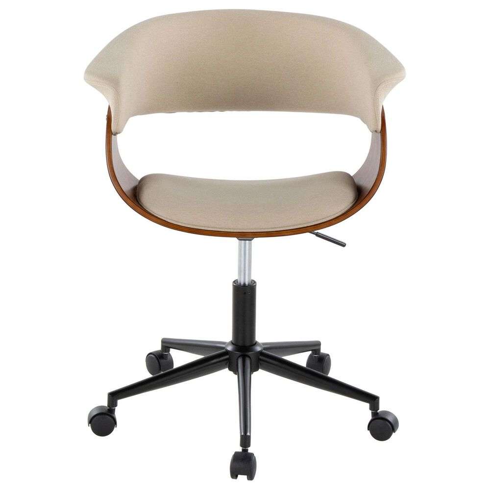 Lumisource Vintage Mod Office Chair with Cream Cushion in Walnut and Black, , large