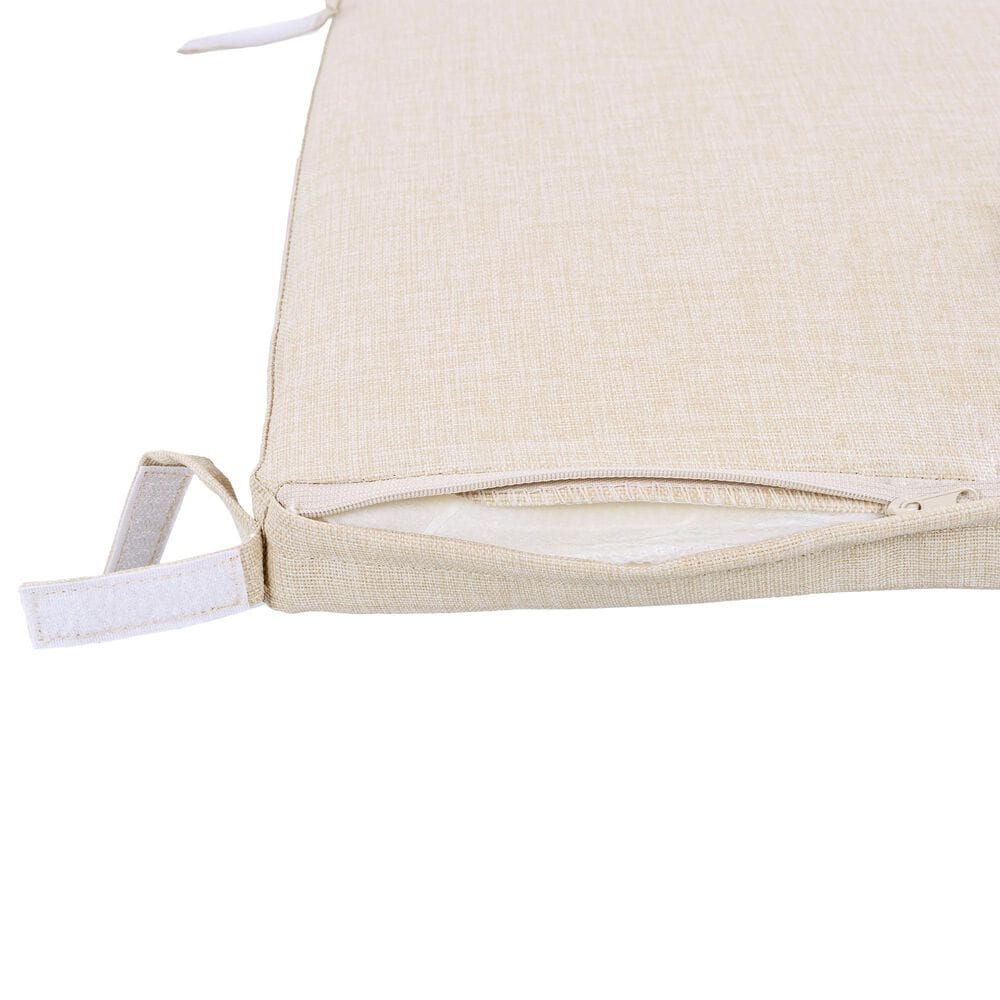 Hearth and Haven Outdoor Dining Chair with Rope Design Back and White Frame in Beige (Set of 2), , large