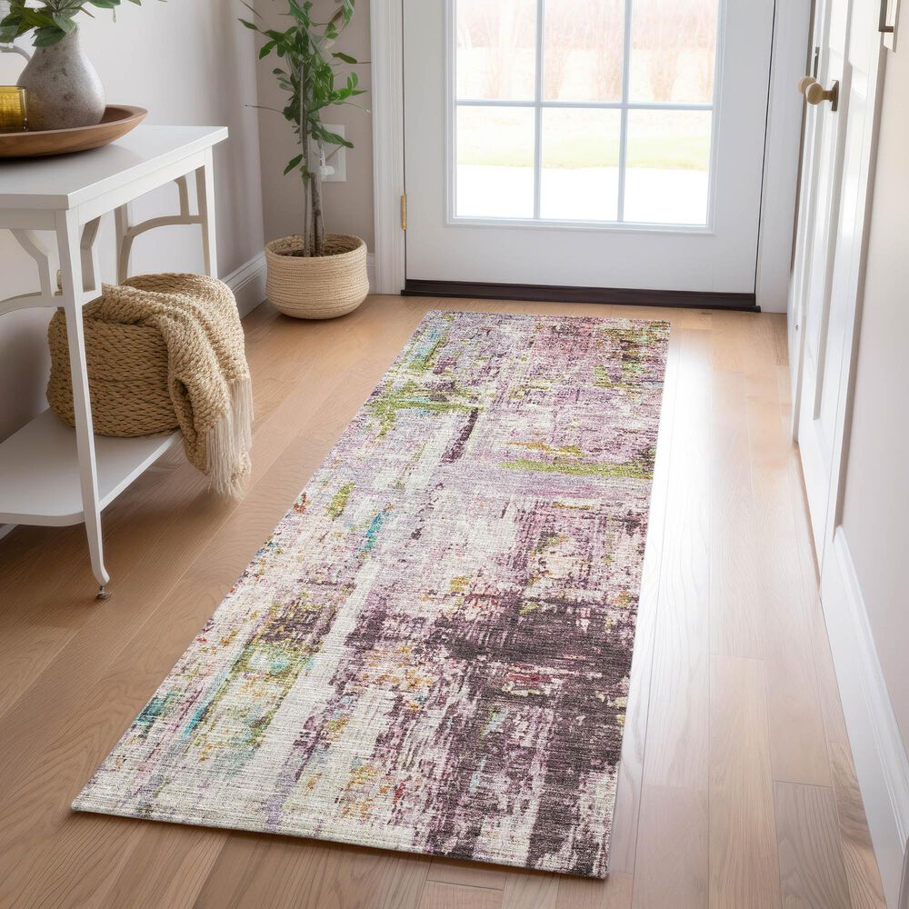 Dalyn Rug Company Nouveau NV2 2&#39;3&quot; x 7&#39;6&quot; Lavender Indoor/Outdoor Runner, , large